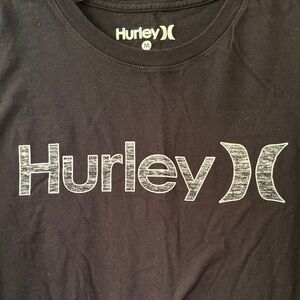 Hurley Black Ling Sleeve Tee with White Logo